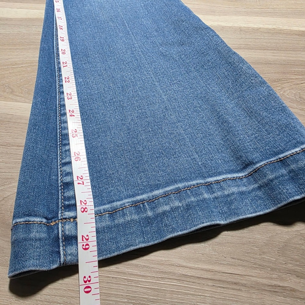 American Eagle Flare Jeans Womens 2 Blue Next Level Stretch High Rise Patch Pock - Picture 10 of 10